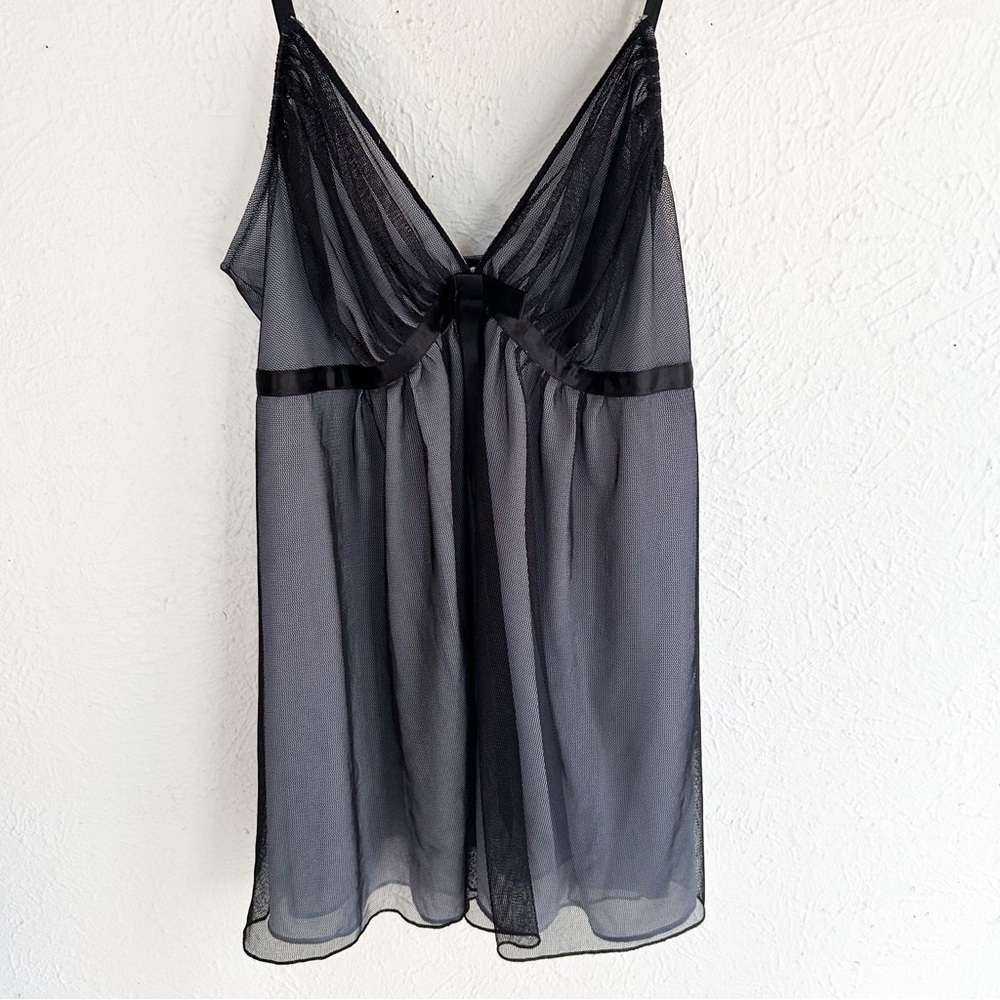 Victoria’s Secret Sheer Mesh Babydoll Slip – Y2K Fairy Grunge Sz medium black